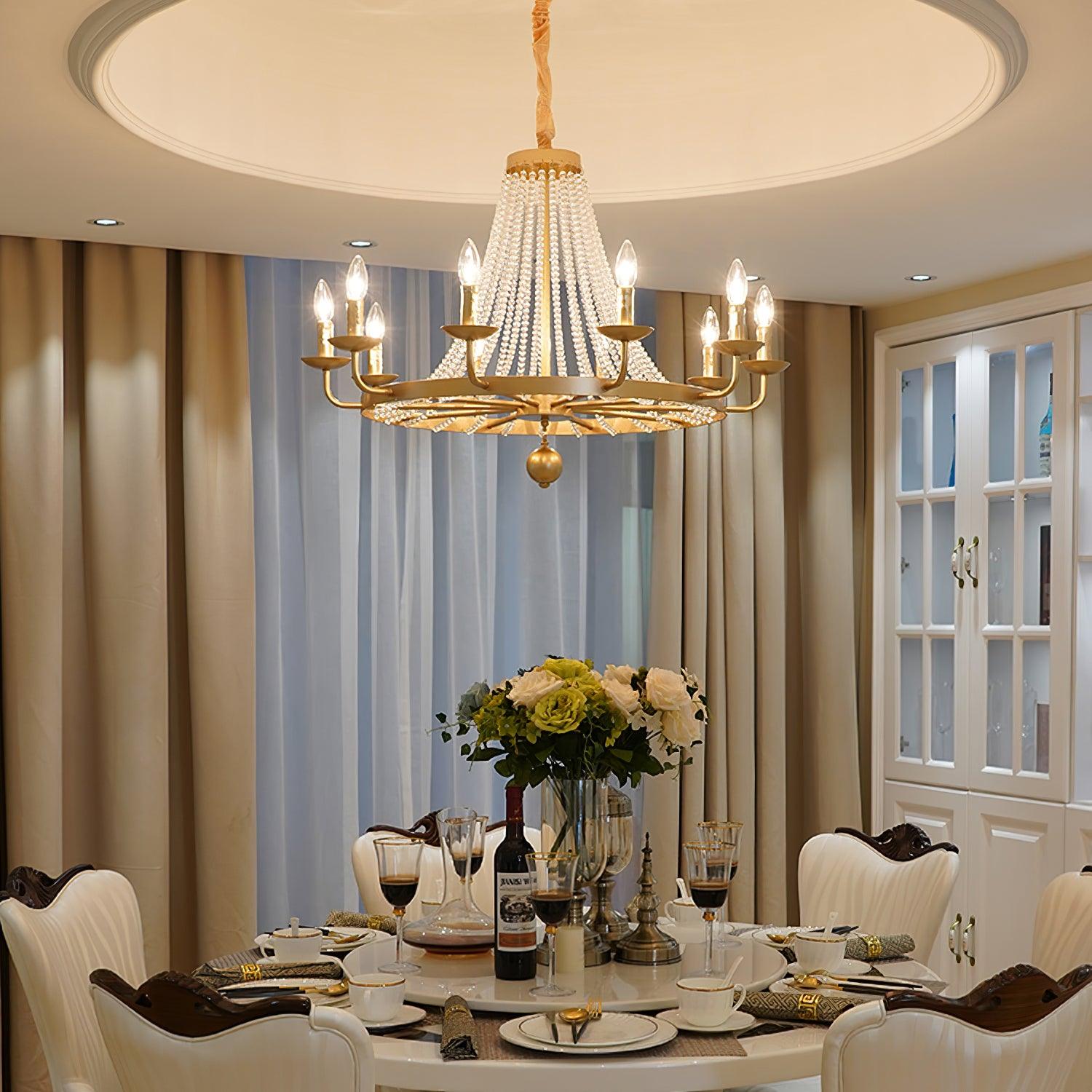 Naples Chandelier Crystal Bead Rustic White Gray Regal - Letslighting
