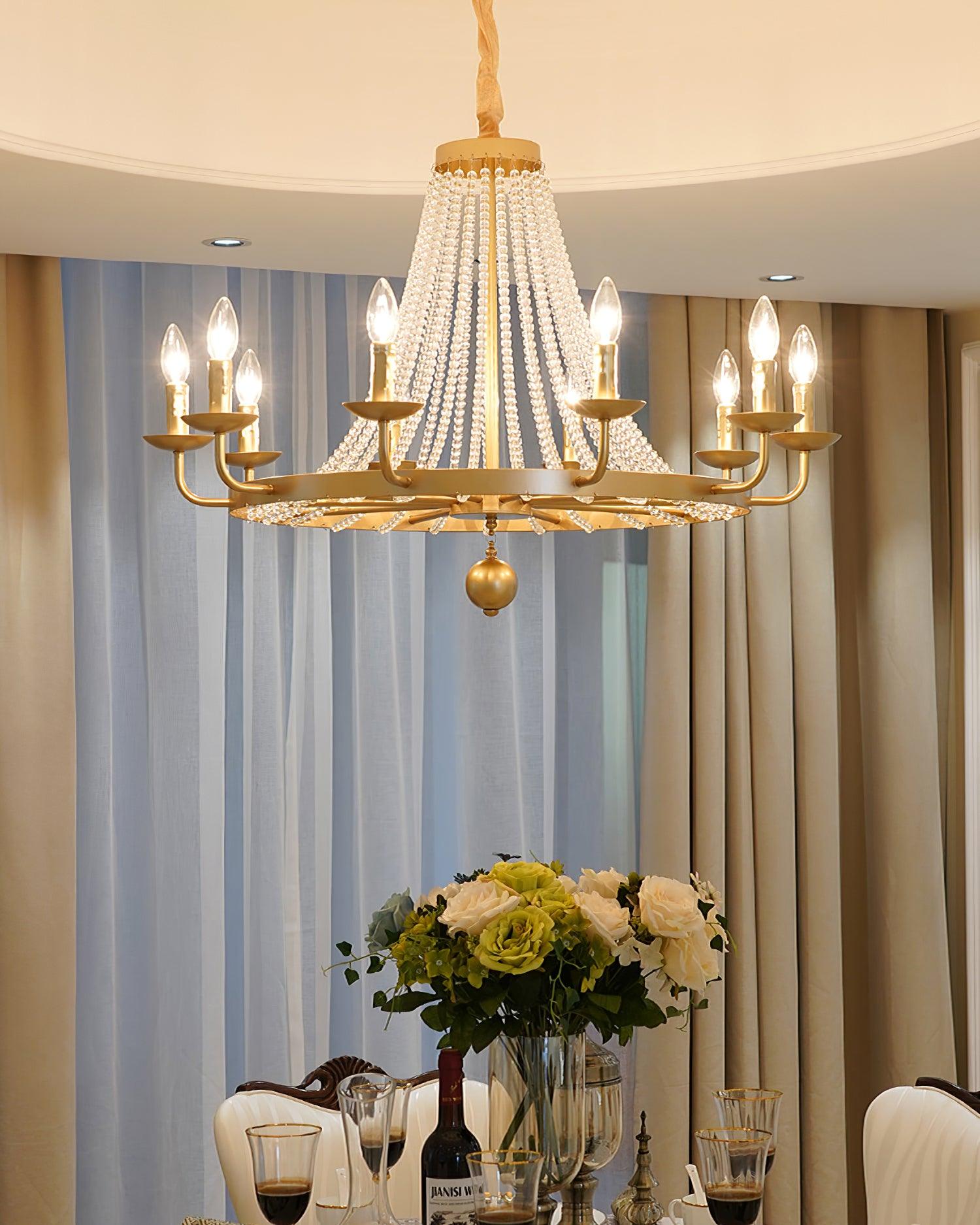 Naples Chandelier Crystal Bead Rustic White Gray Regal - Letslighting