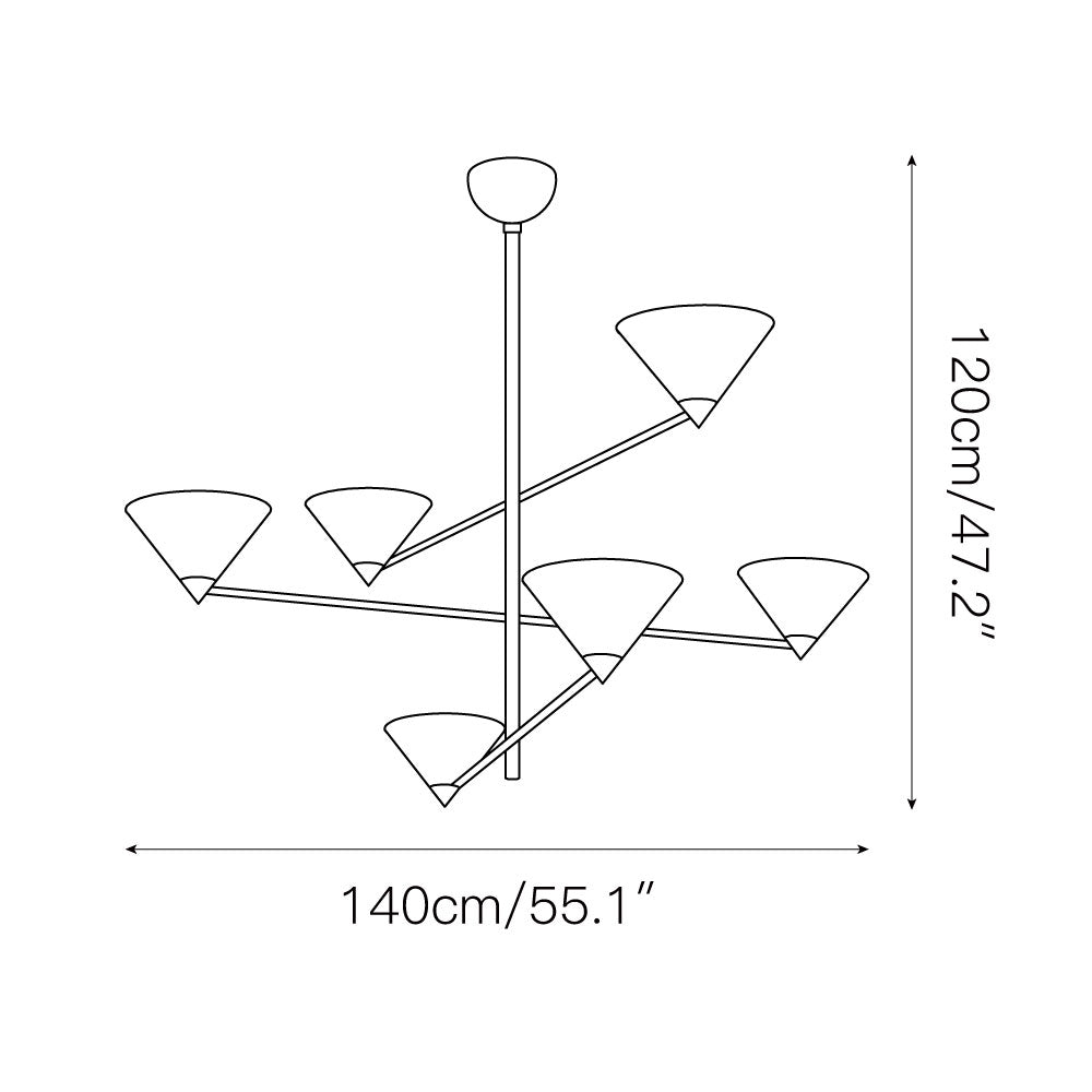 Eurmira Premium Elegance Modern Black Fabric Chandelier - Lamp Copper