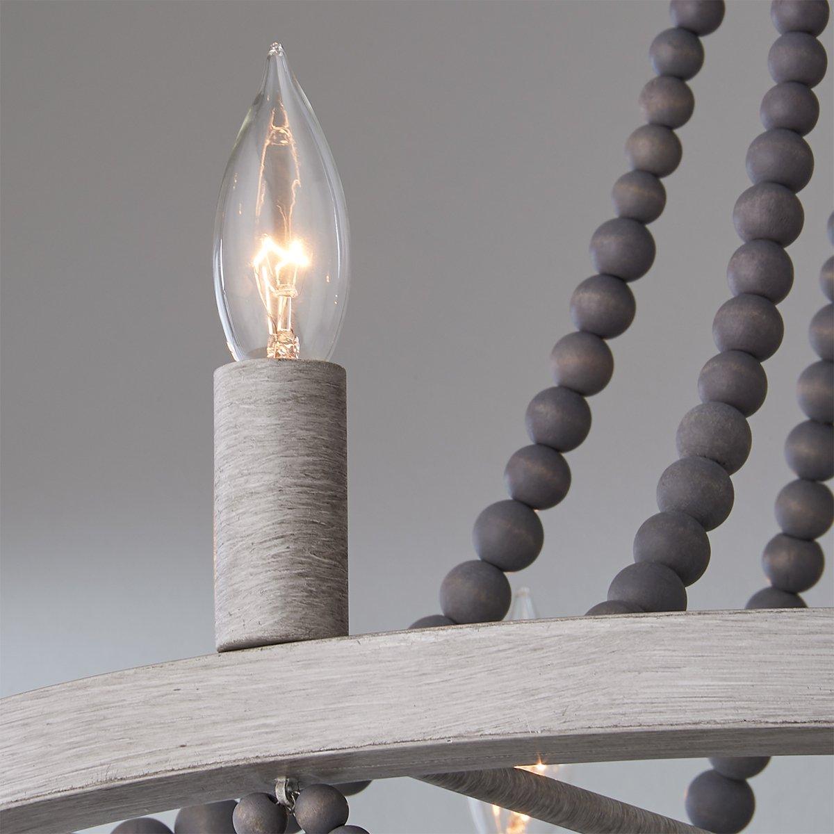 Alshaan Vintage Industrial Wooden Metal Chandelier - Lamp Copper