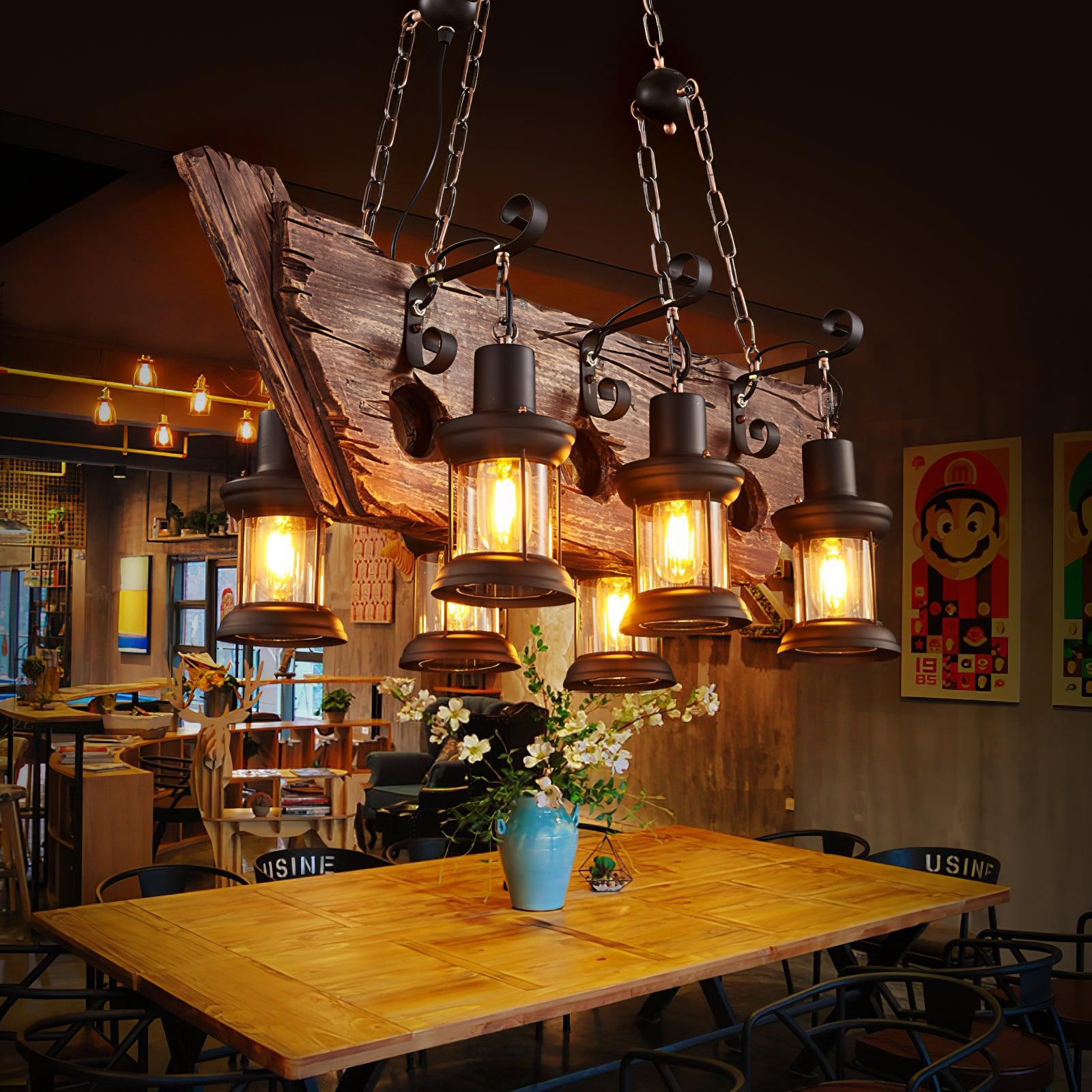 Aurzorir Vintage Wood Chandelier - Letslighting