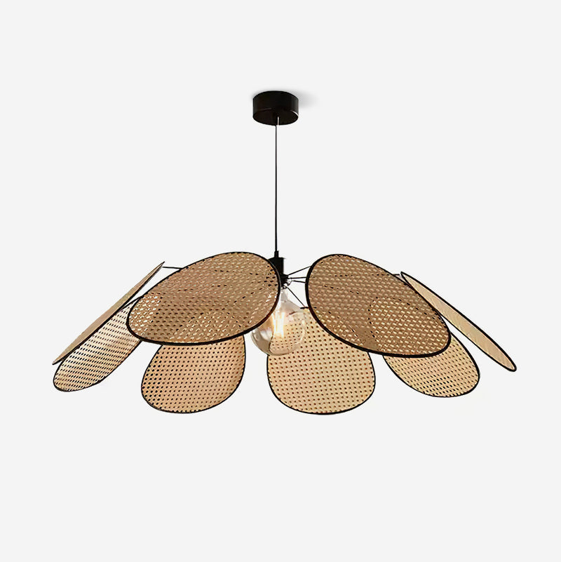 Chandelier with Rattan Petals and Frame Ambient Bohemian - Letslighting