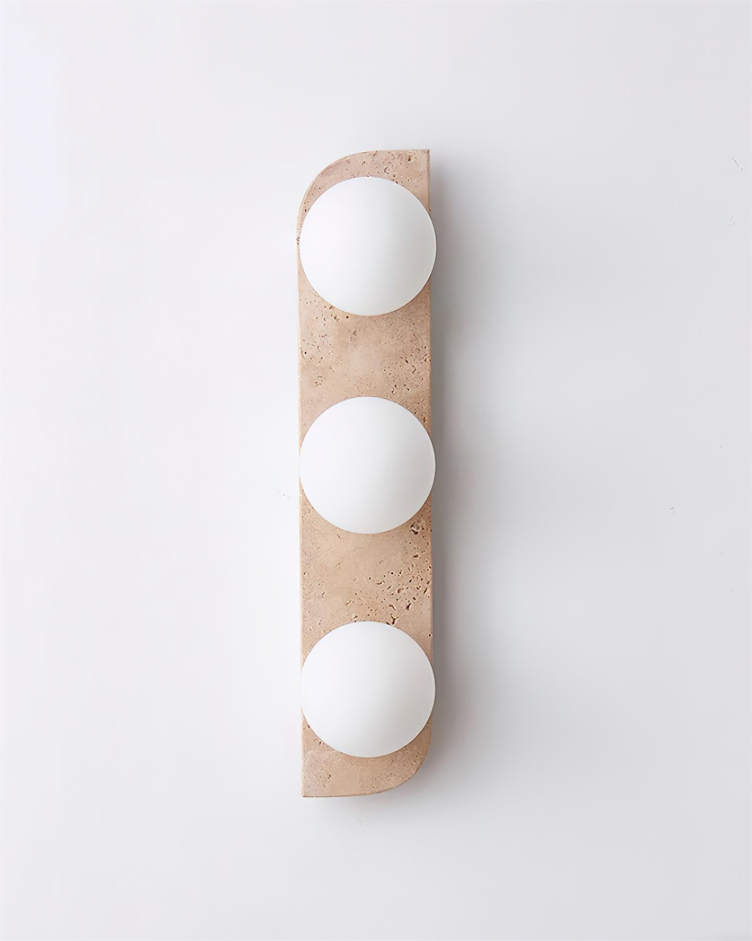 Wall Lamp Travertine Plug-In with Dual Glass Globes Soft Glow - Letslighting