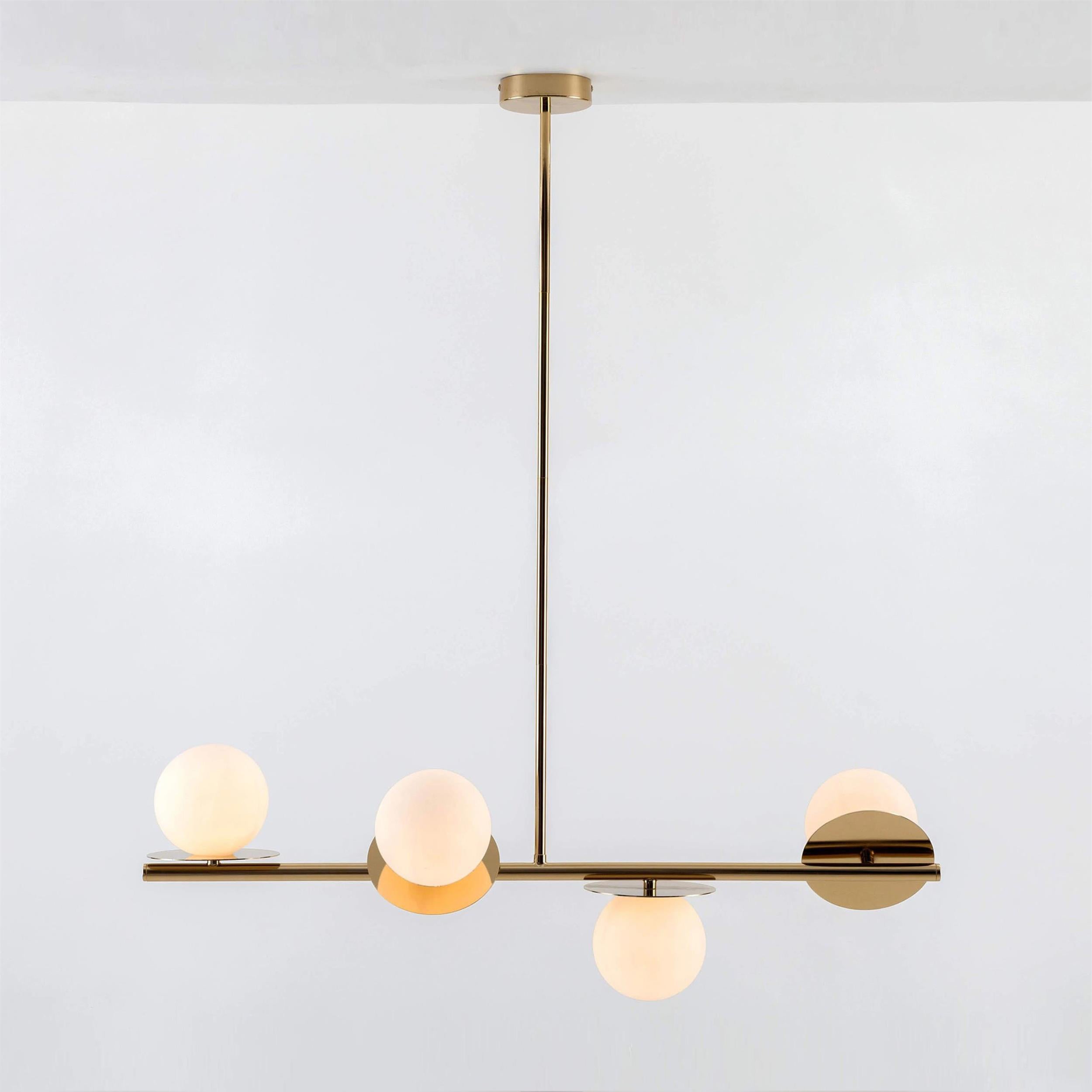 Evvararis Modern Minimalist Brass Glass Chandelier - Lamp Copper