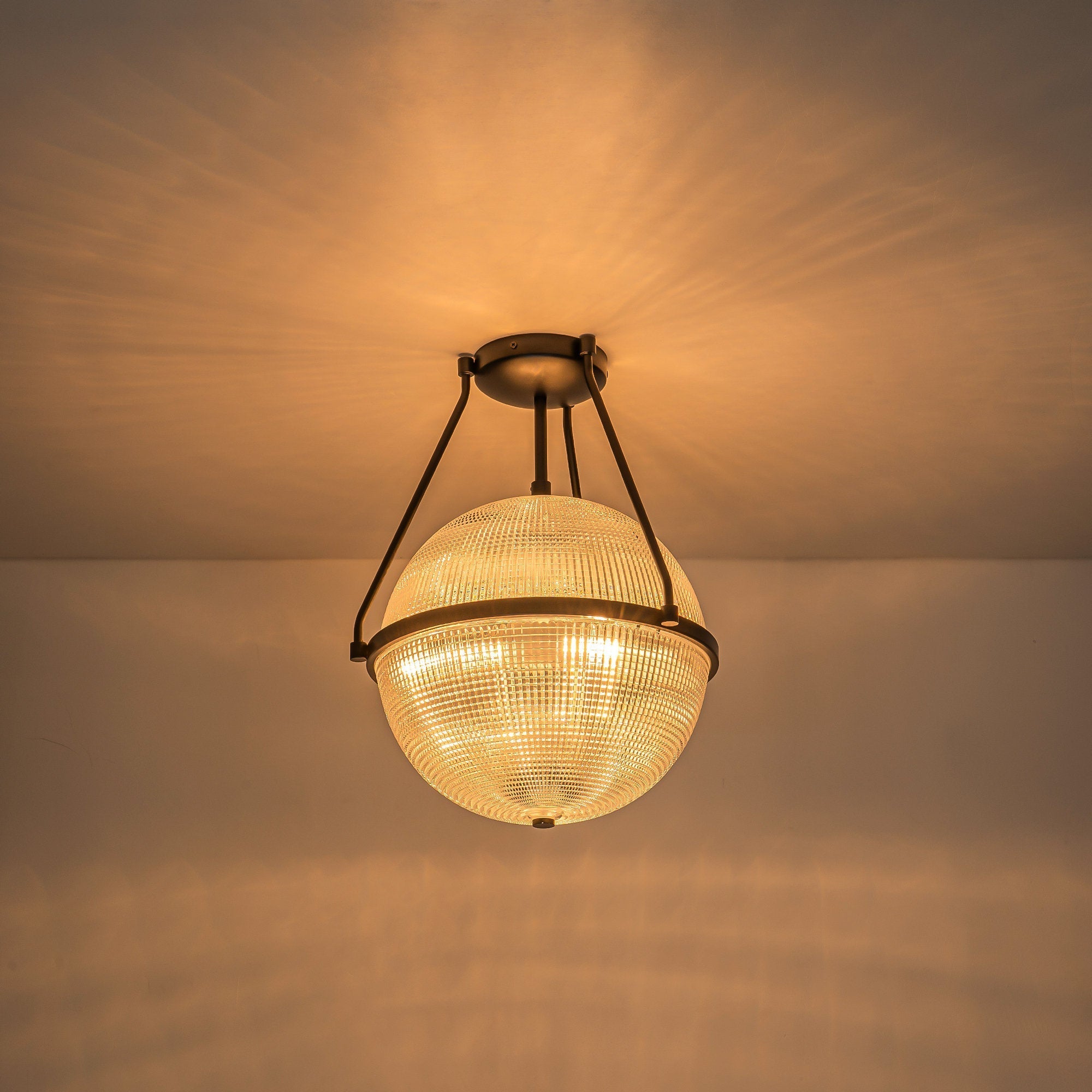 Atale Modern Minimalist Glass Metal Ceiling Lamp - Lamp Copper