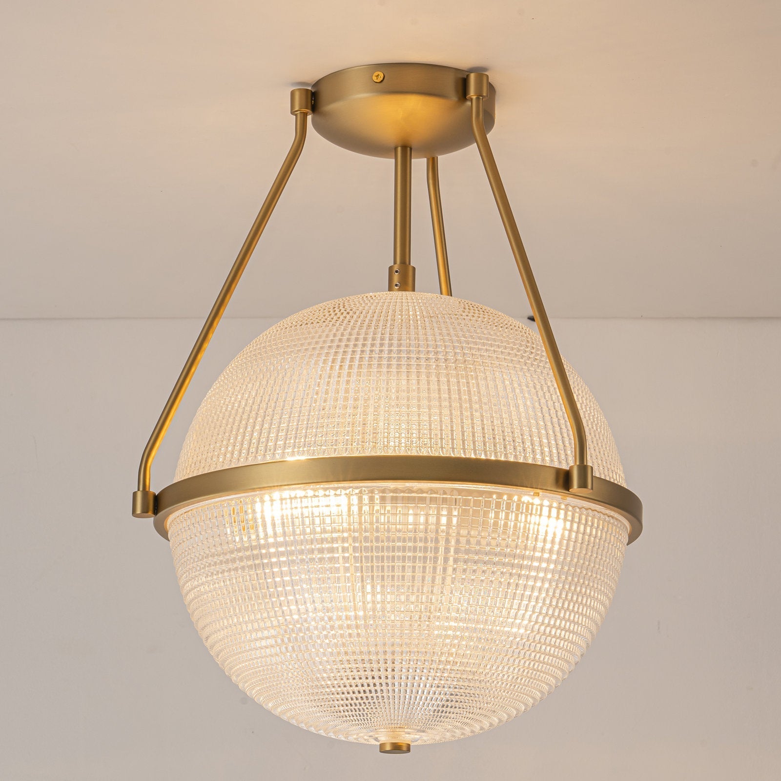 Atale Modern Minimalist Glass Metal Ceiling Lamp - Lamp Copper