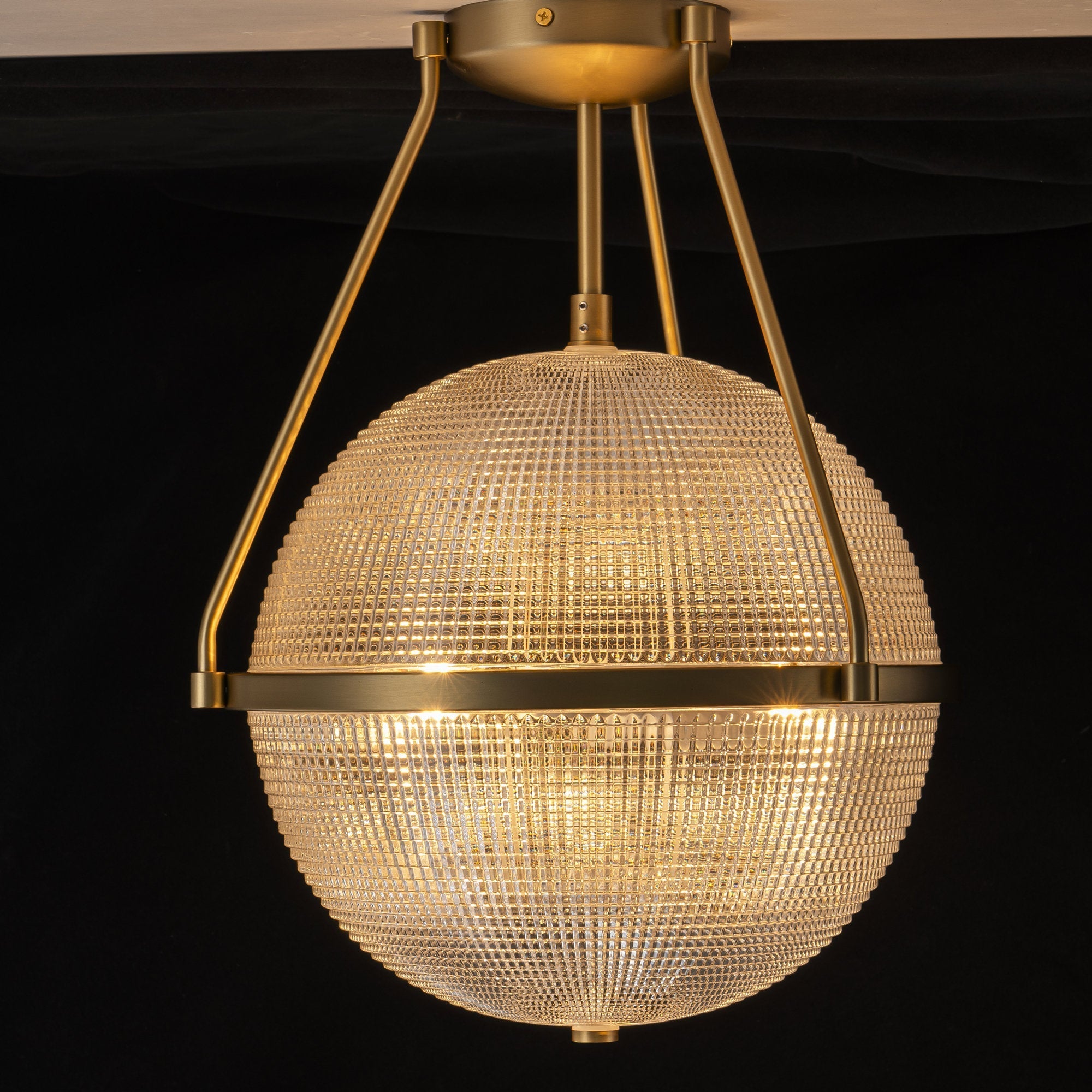 Atale Modern Minimalist Glass Metal Ceiling Lamp - Lamp Copper