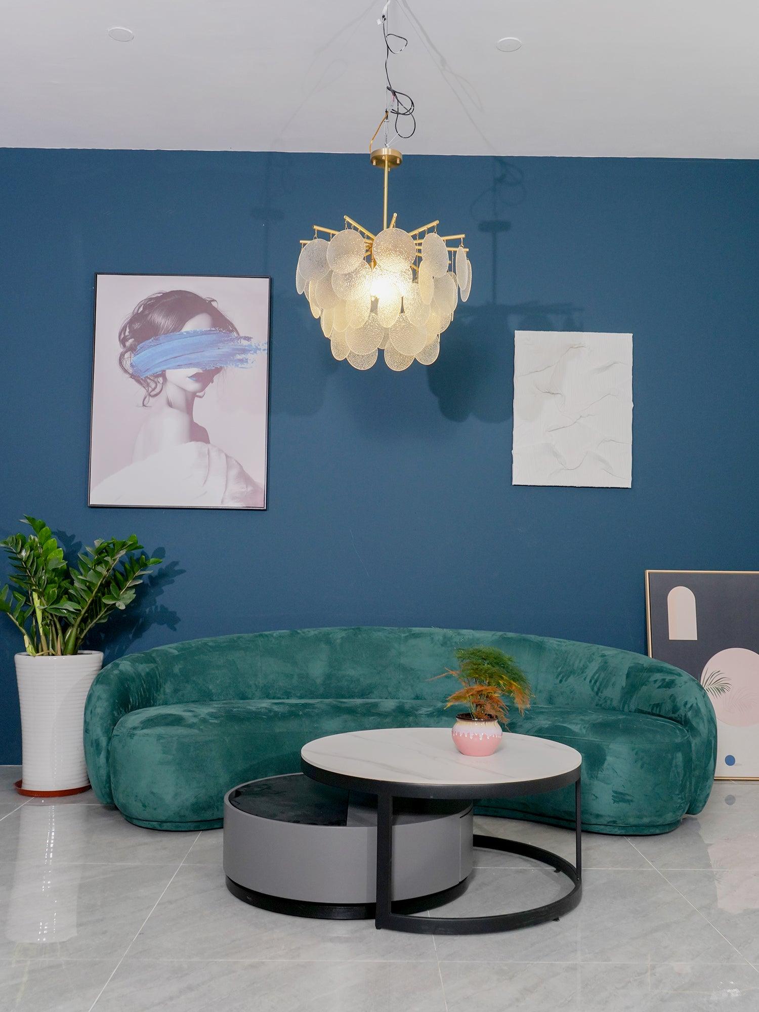 Solara Chandelier Nimbus Glass Droplets - Letslighting