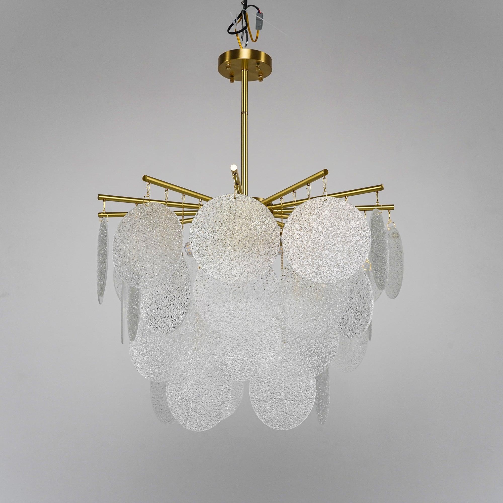 Solara Chandelier Nimbus Glass Droplets - Letslighting