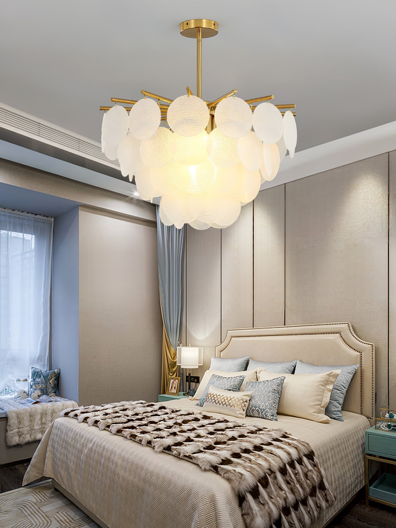 Solara Chandelier Nimbus Glass Droplets - Letslighting