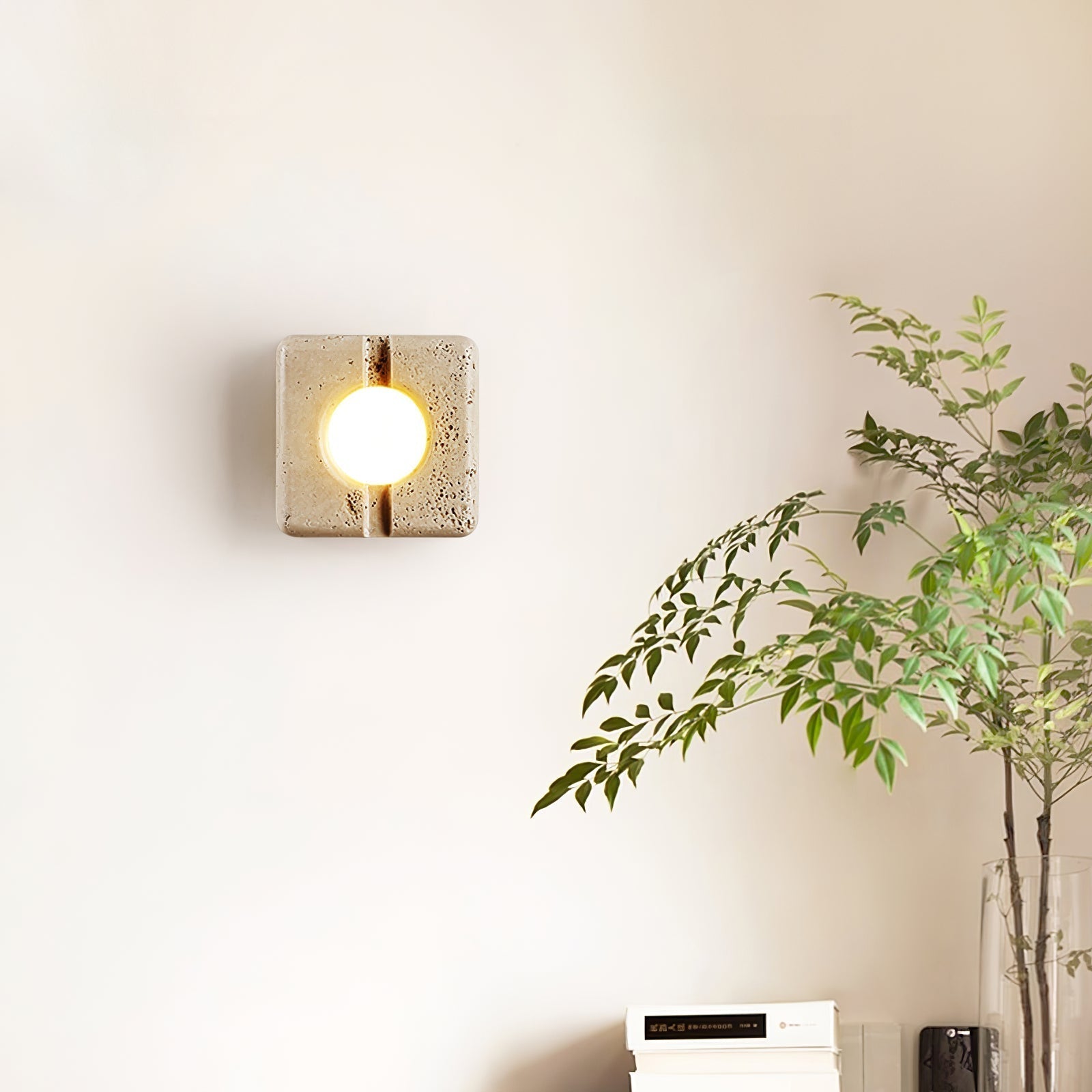 Olvenan Square Travertine Wall Light - Letslighting