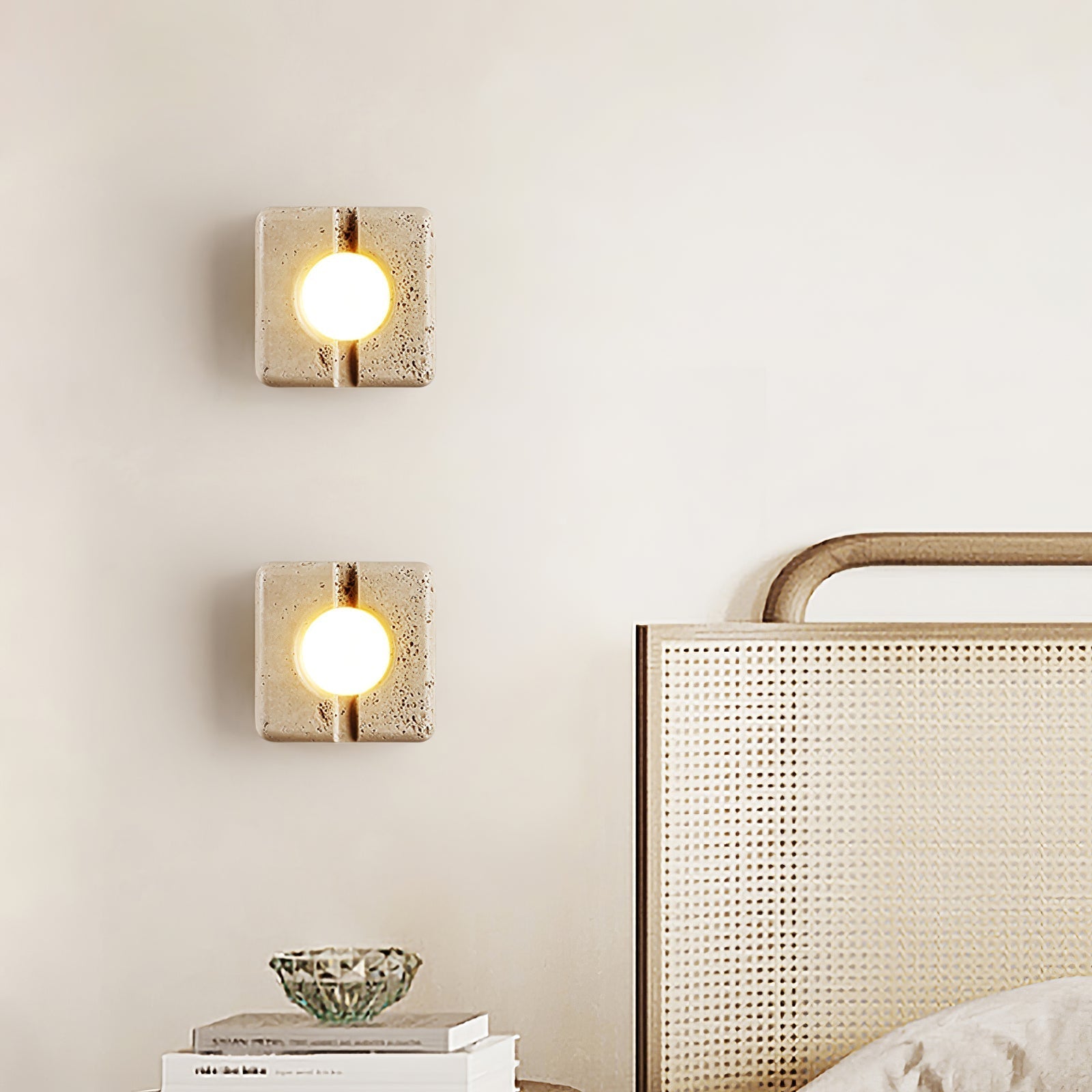 Olvenan Square Travertine Wall Light - Letslighting