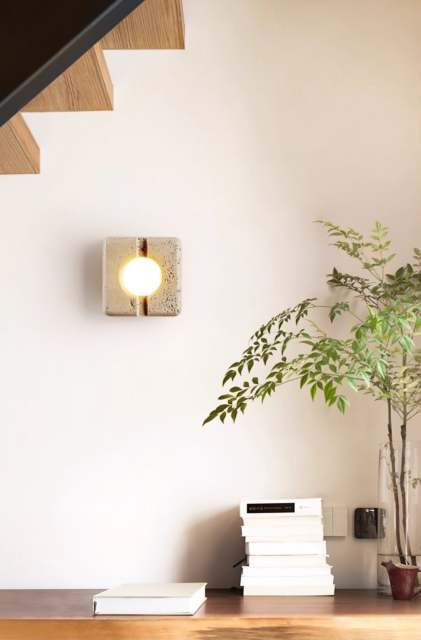 Olvenan Square Travertine Wall Light - Letslighting