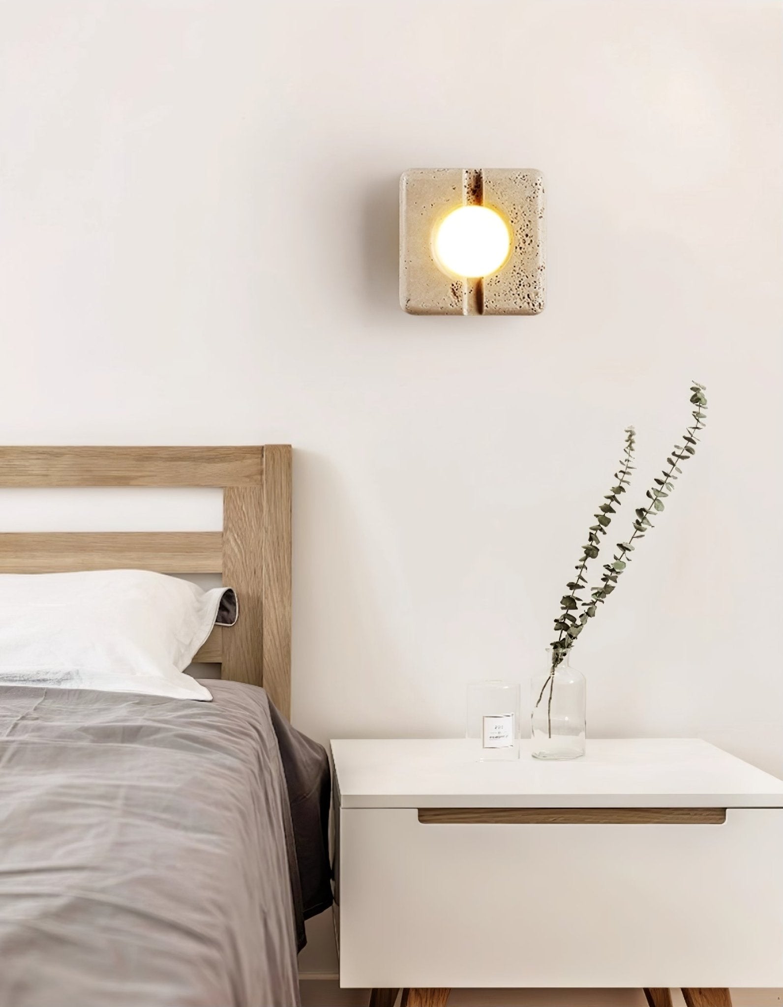 Olvenan Square Travertine Wall Light - Letslighting