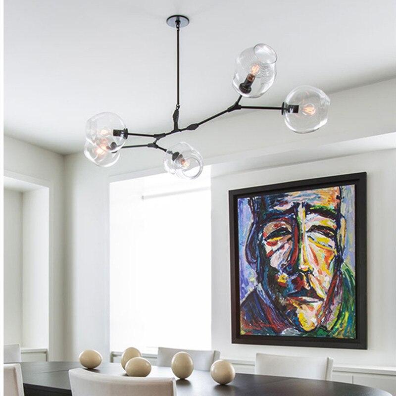 Valentina Suspension Nordique, Verre, Noir/Or, Salon