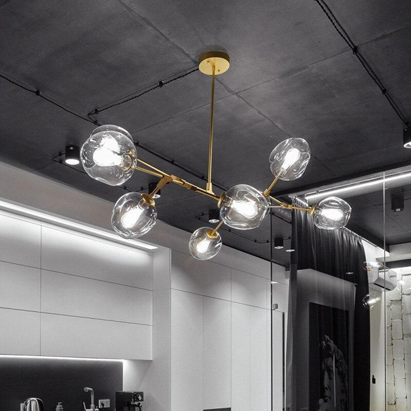 Valentina Suspension Nordique, Verre, Noir/Or, Salon
