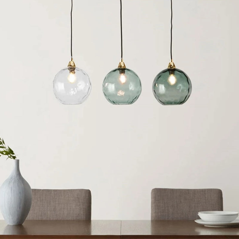 Valentina Suspension Boule Moderne Verre Rouge/Vert/Bleu Salon