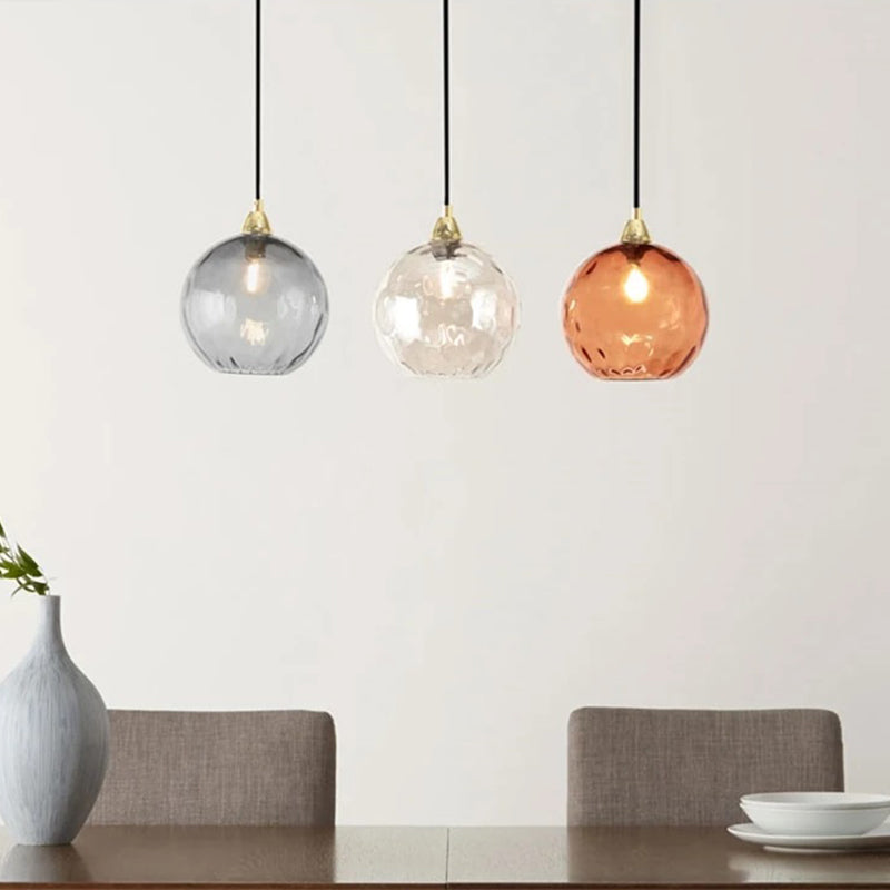 Valentina Suspension Boule Moderne Verre Rouge/Vert/Bleu Salon