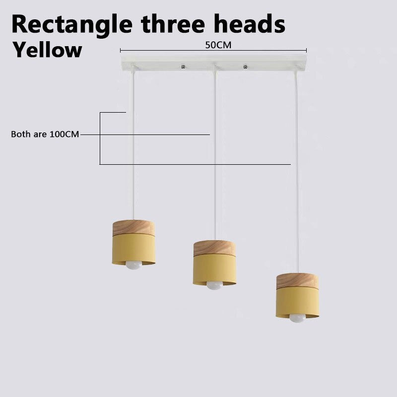 Valentina Suspension LED Macaron Nordique Métal/Bois Chambre