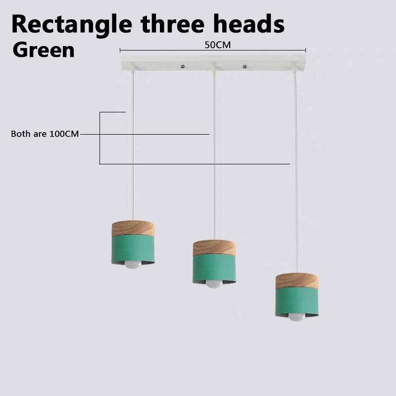 Valentina Suspension LED Macaron Nordique Métal/Bois Chambre