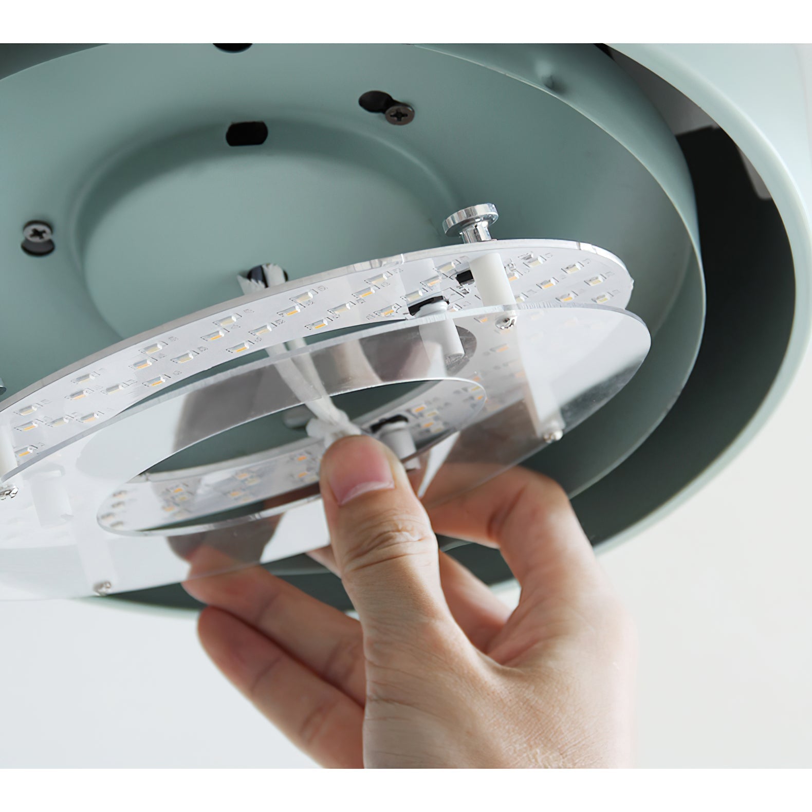 Velaee Nordic Macaron Metal Ceiling Fan Light - Lamp Copper
