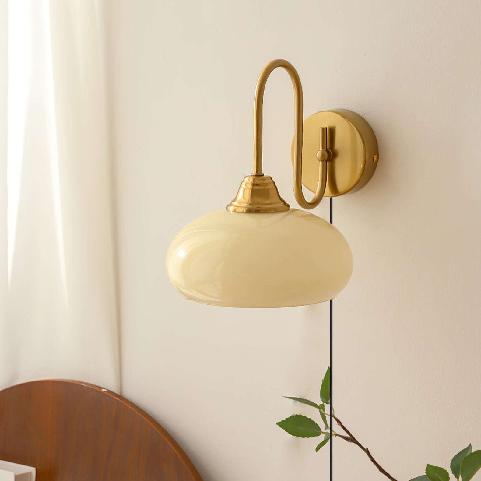 Ulsilia Premium Nordic Plug-in Metal Glass Wall Lamp - Lamp Copper