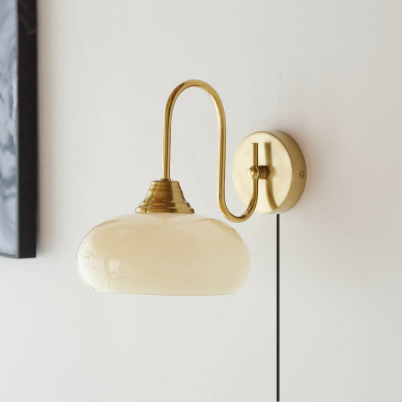 Ulsilia Premium Nordic Plug-in Metal Glass Wall Lamp - Lamp Copper
