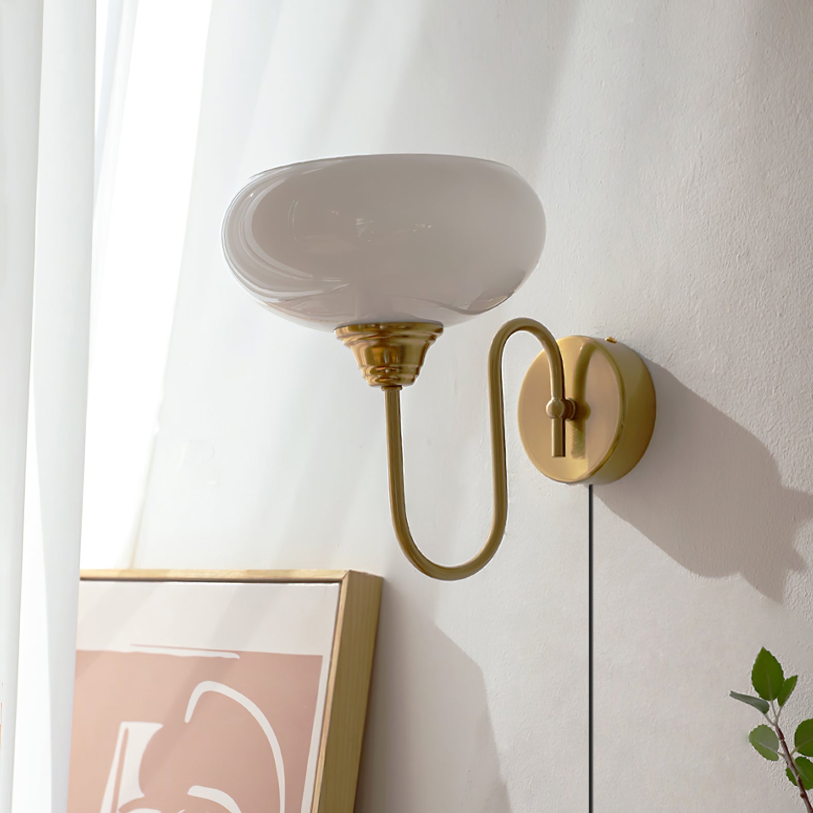 Ulsilia Premium Nordic Plug-in Metal Glass Wall Lamp - Lamp Copper