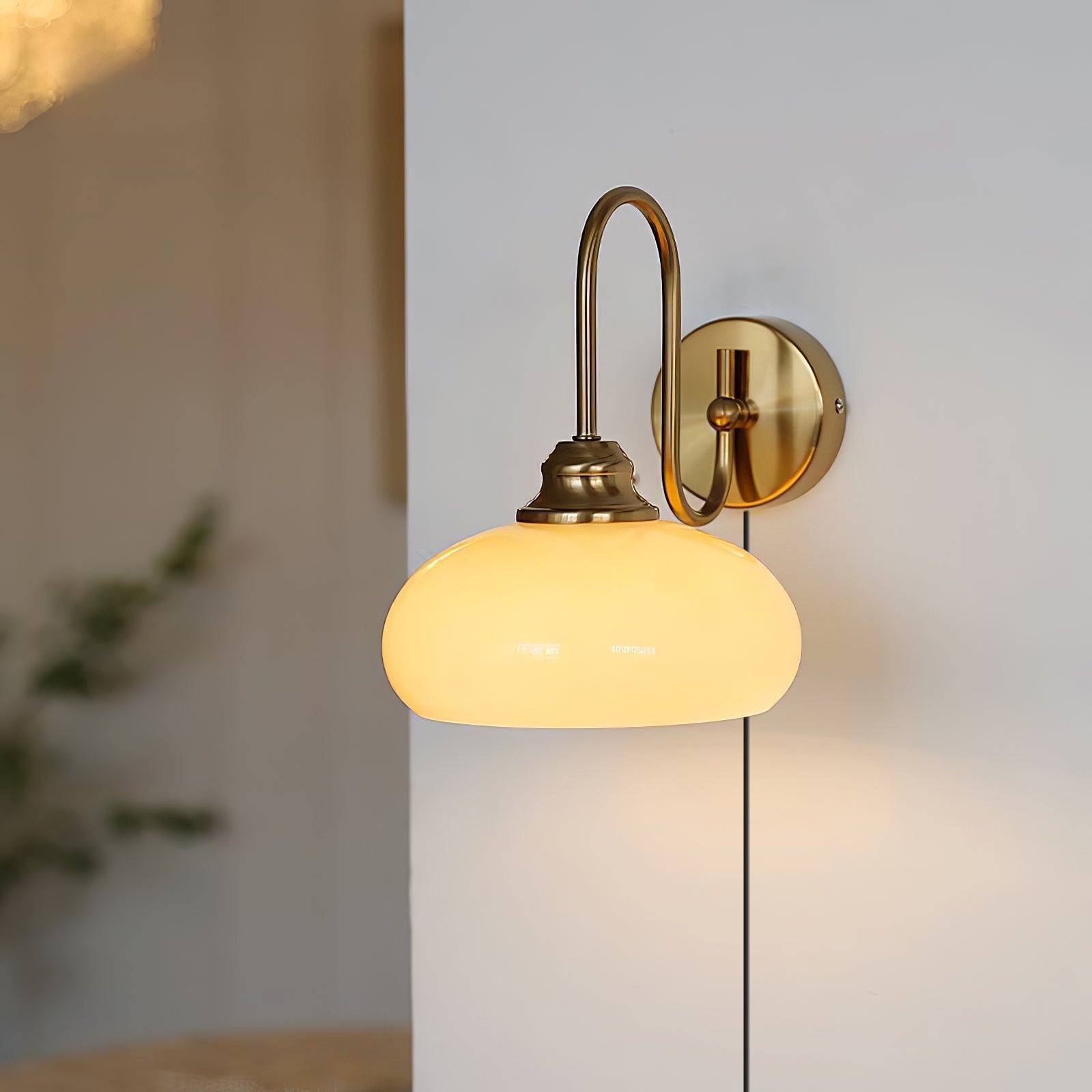 Ulsilia Premium Nordic Plug-in Metal Glass Wall Lamp - Lamp Copper