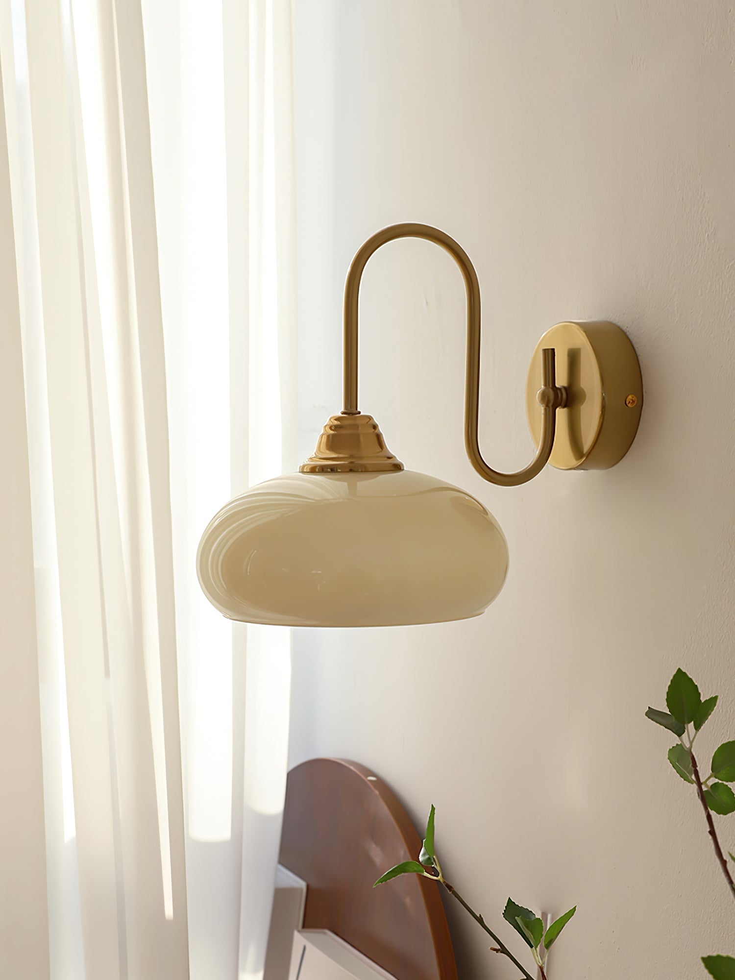 Ophaan Modern Minimalist Glass Metal Wall Light - Lamp Copper