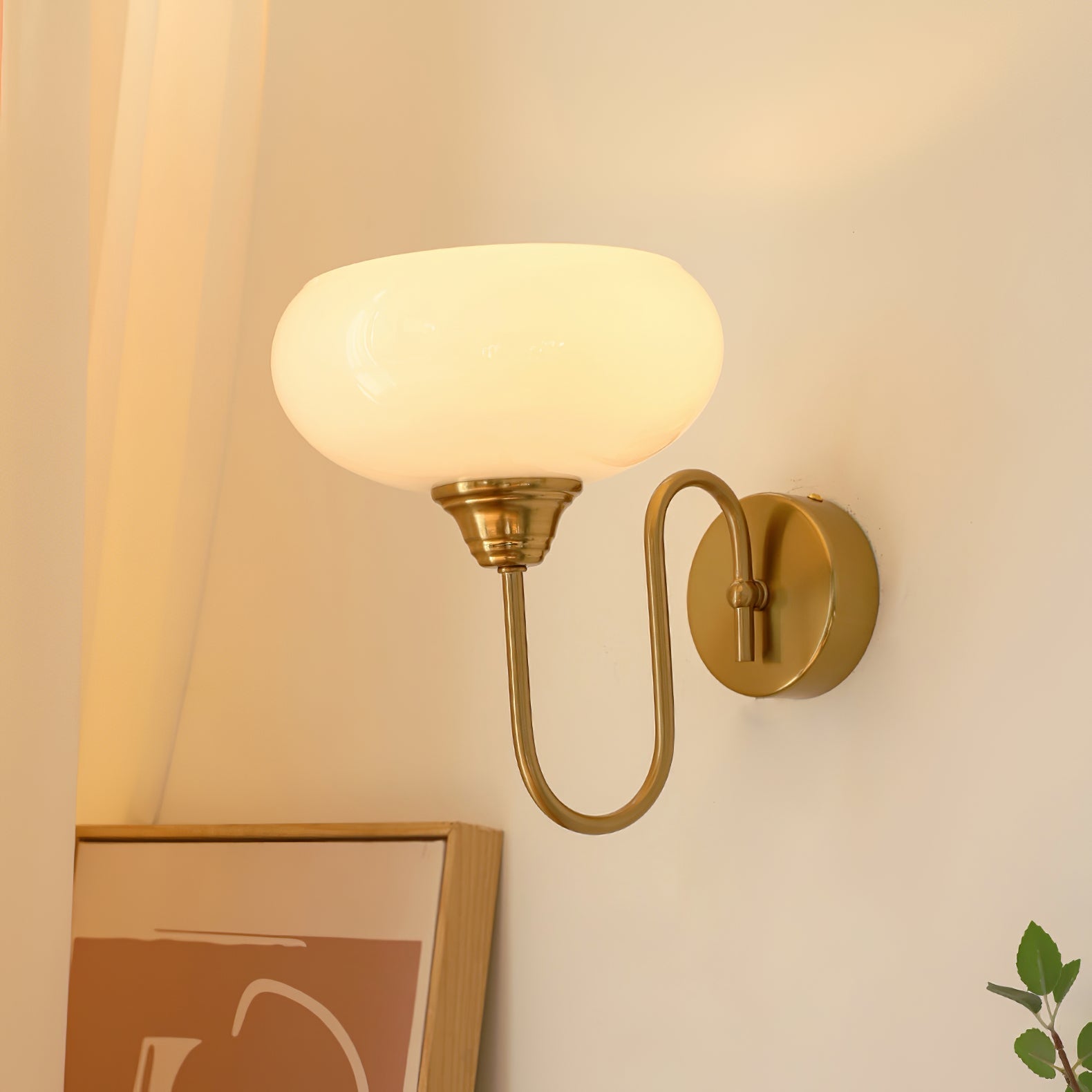 Ophaan Modern Minimalist Glass Metal Wall Light - Lamp Copper