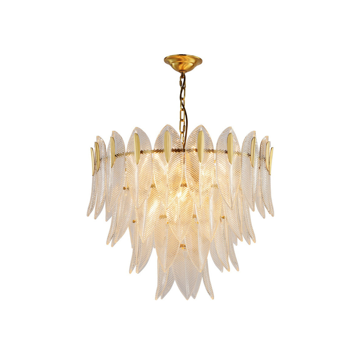 Ivthayra Postmodern Luxury Brass Glass Chandelier - Lamp Copper