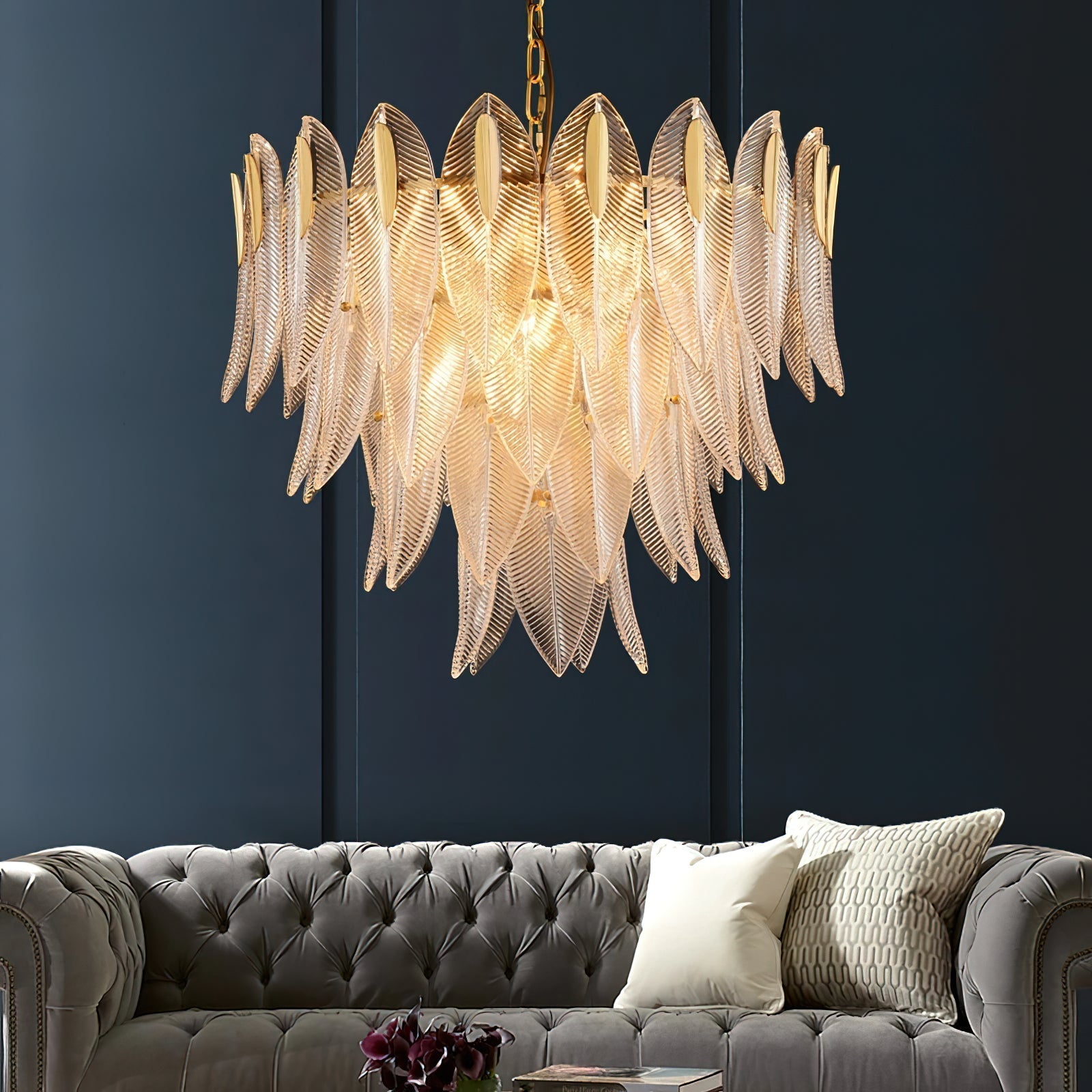 Ivthayra Postmodern Luxury Brass Glass Chandelier - Lamp Copper