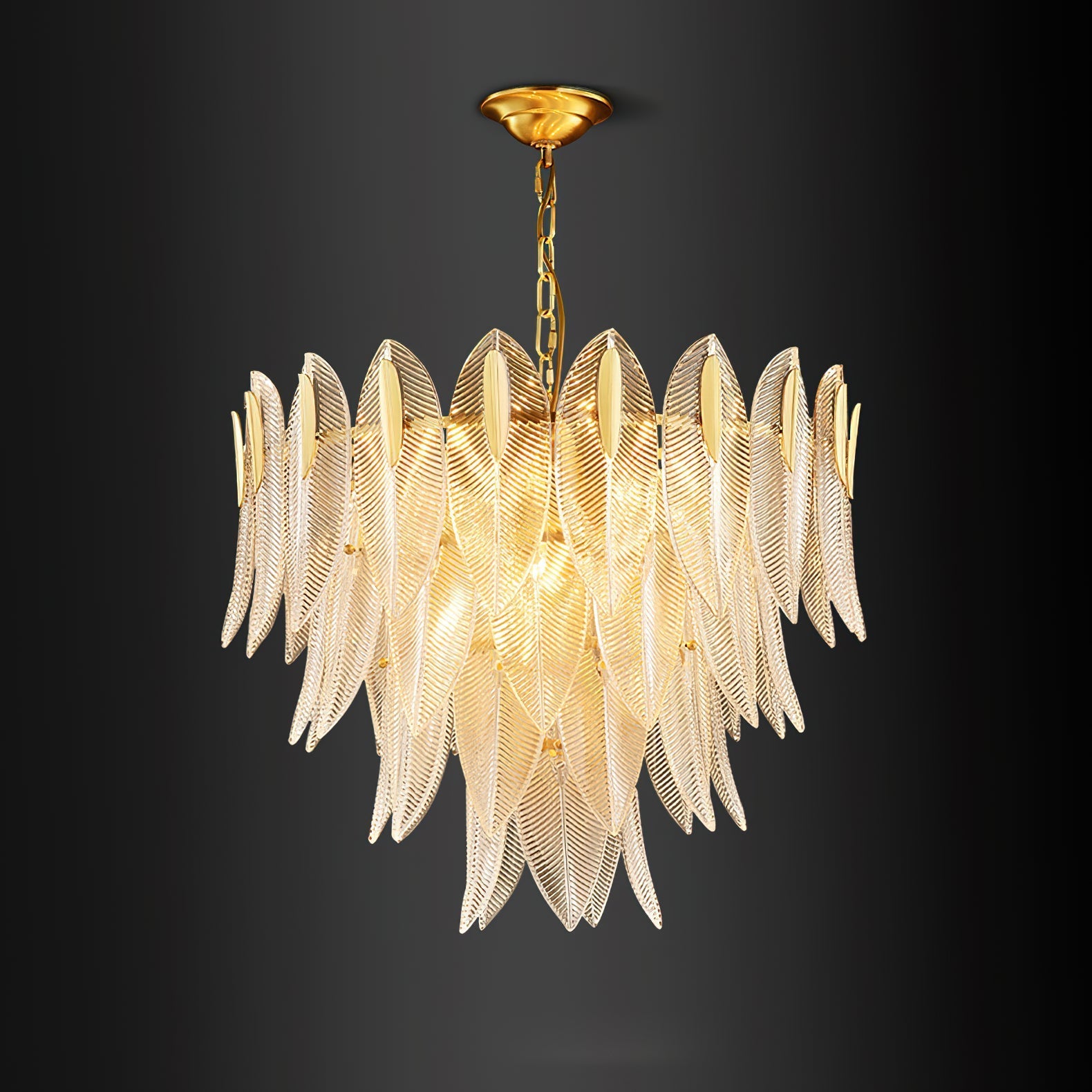Ivthayra Postmodern Luxury Brass Glass Chandelier - Lamp Copper