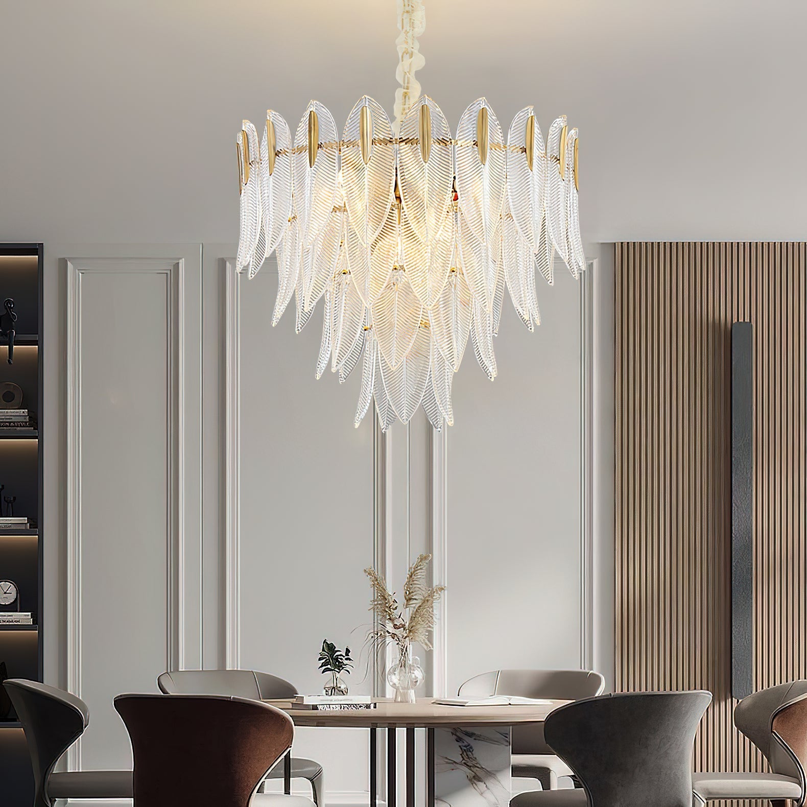Ivthayra Postmodern Luxury Brass Glass Chandelier - Lamp Copper