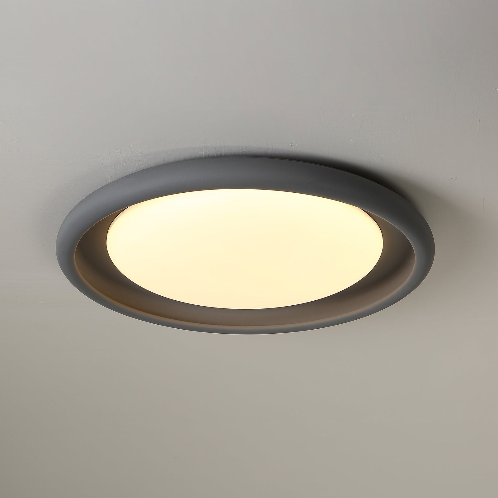 Nuria Ceiling Light Concrete Acrylic Circular Minimalist - Letslighting