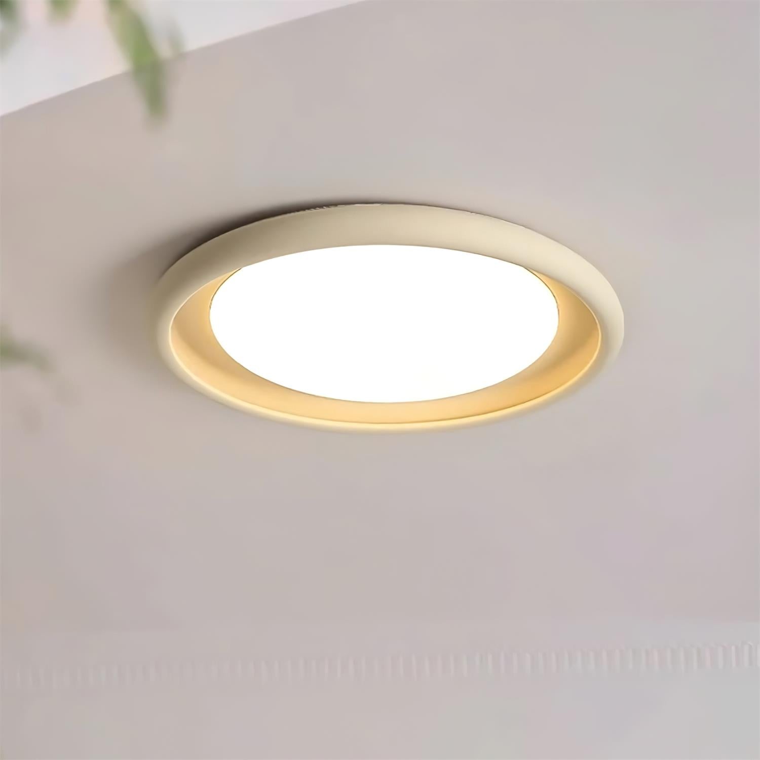 Nuria Ceiling Light Concrete Acrylic Circular Minimalist - Letslighting