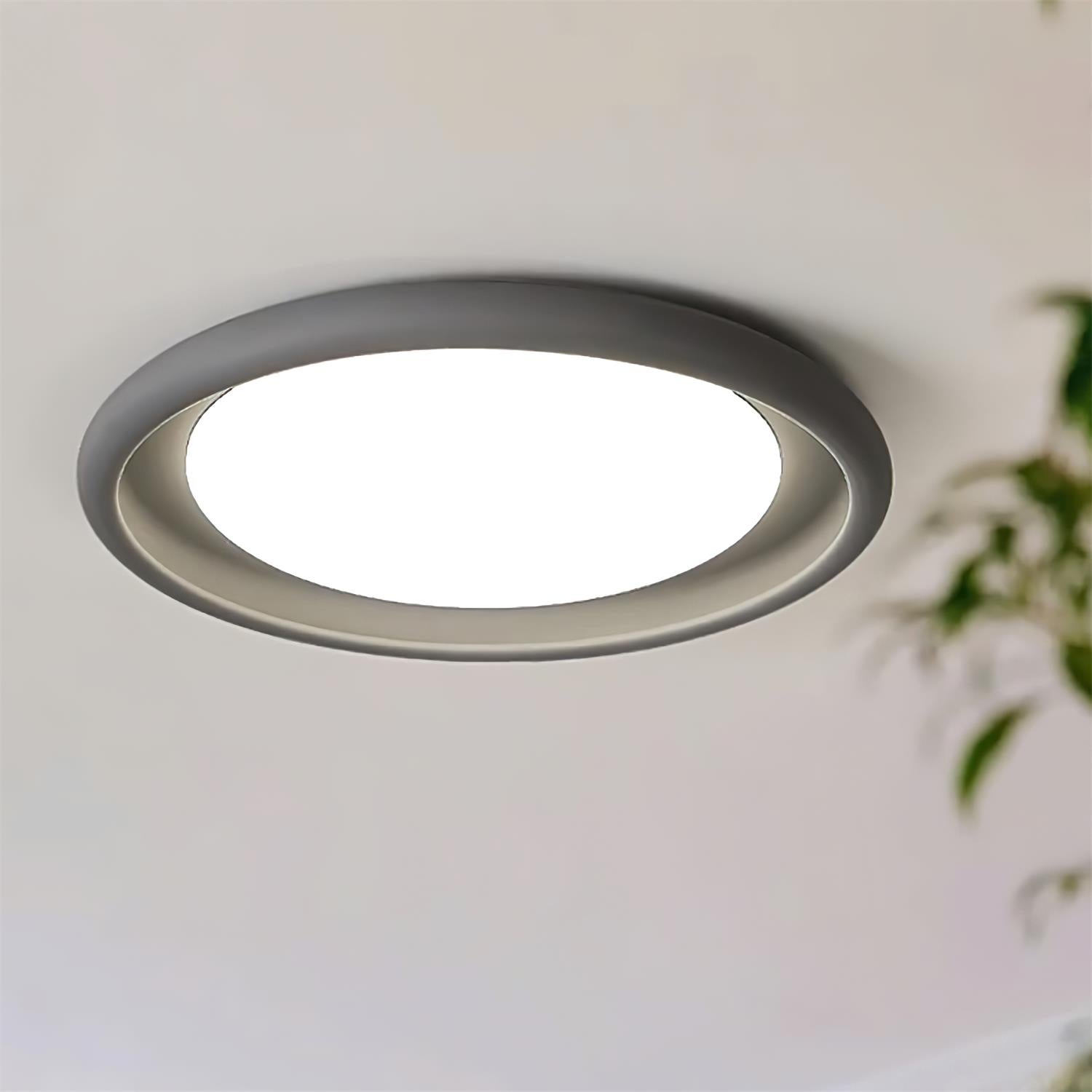 Nuria Ceiling Light Concrete Acrylic Circular Minimalist - Letslighting