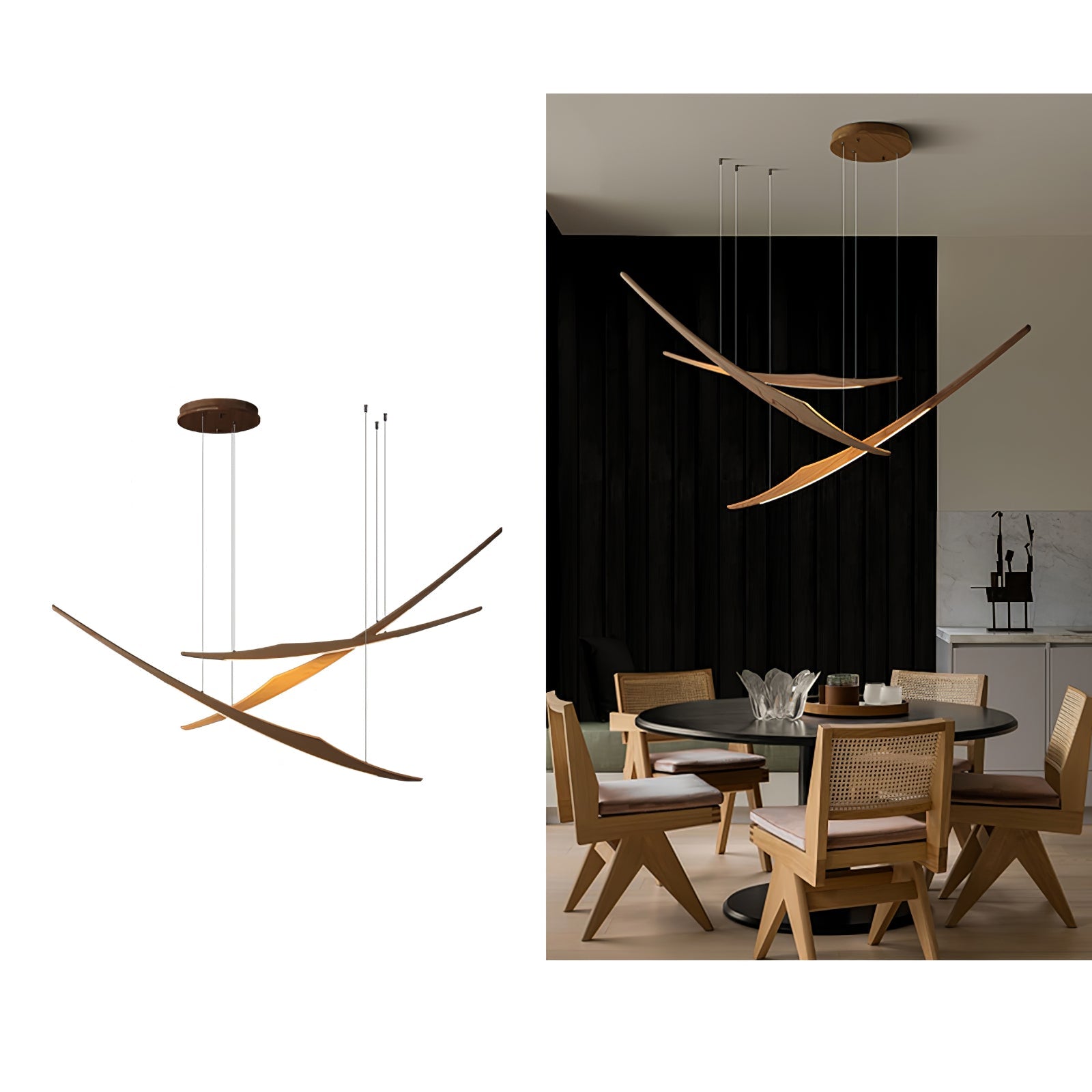 Skytrace Suspension Élégante Minimaliste en Bois