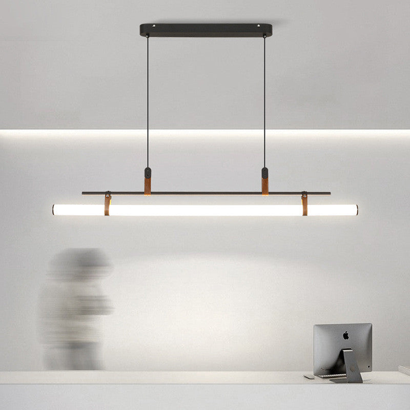 Ray Suspension Linéaire Simple, Métal/Acrylique, Noir/doré, Chambre