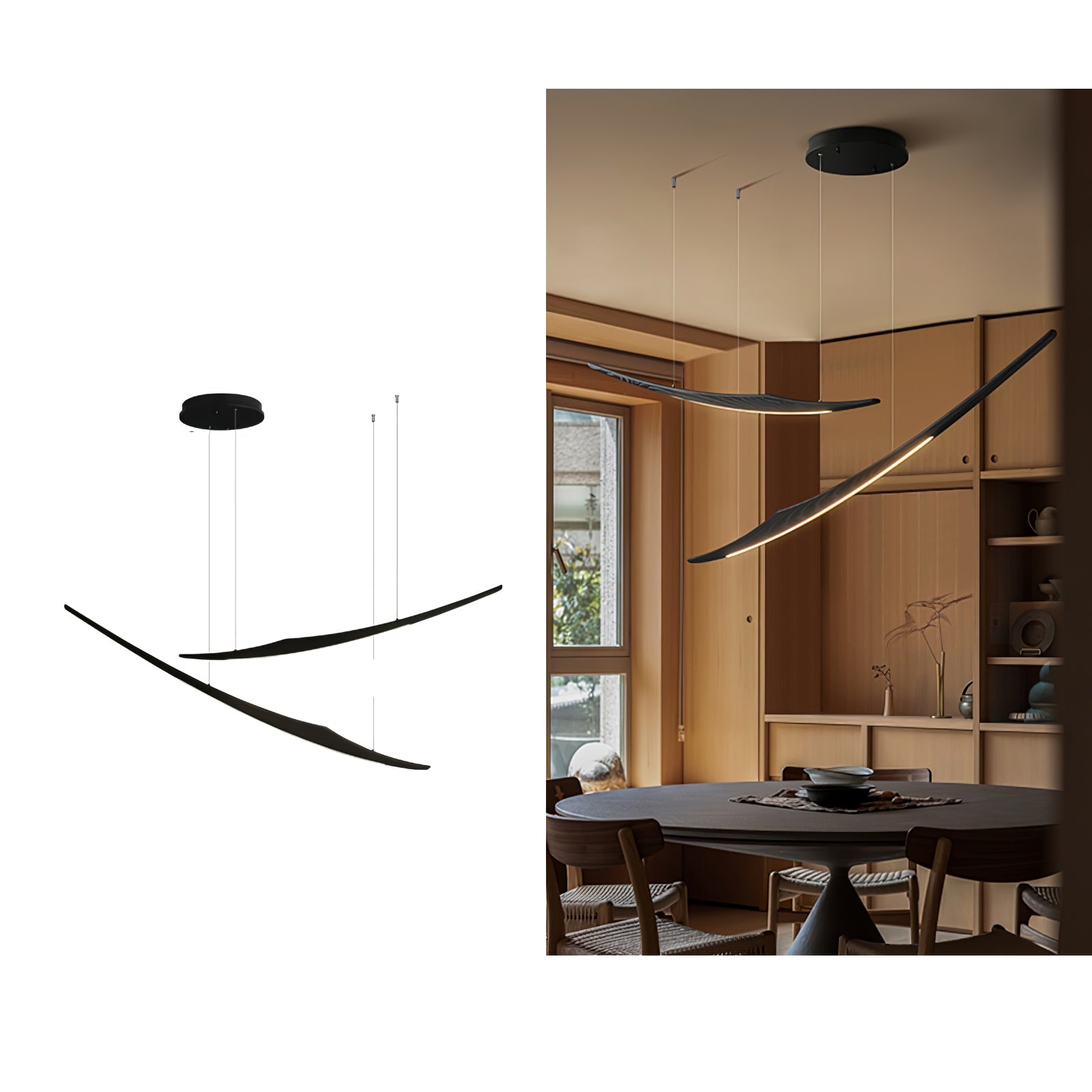Skytrace Suspension Élégante Minimaliste en Bois