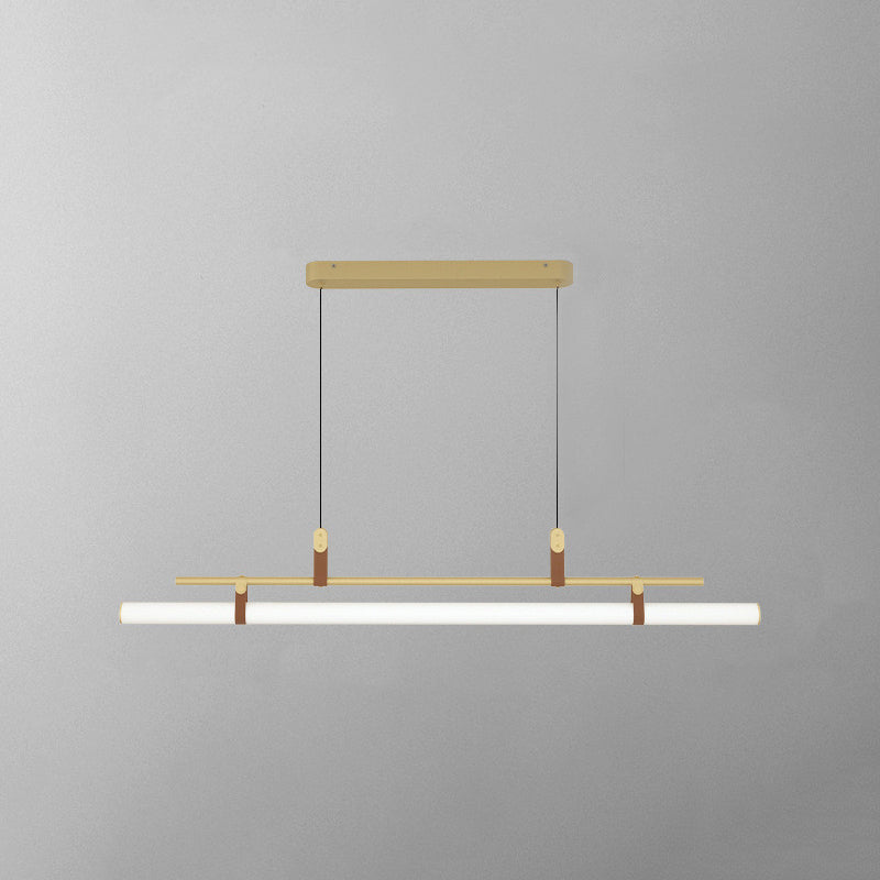 Ray Suspension Linéaire Simple, Métal/Acrylique, Noir/doré, Chambre