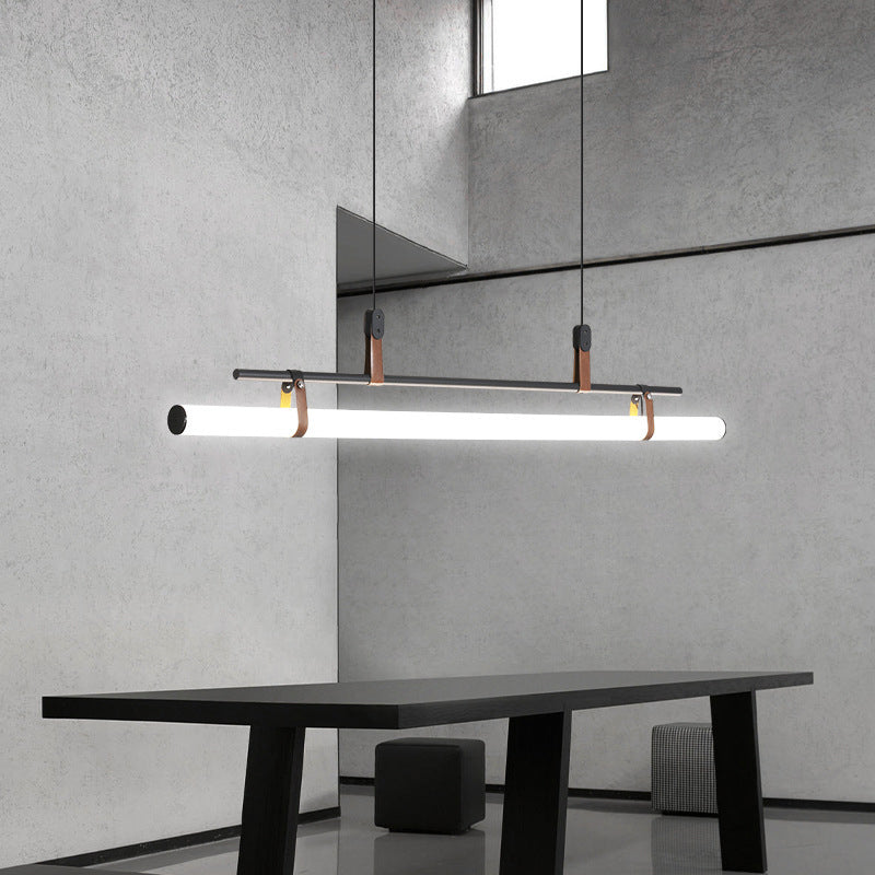 Ray Suspension Linéaire Simple, Métal/Acrylique, Noir/doré, Chambre