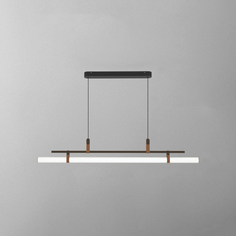 Ray Suspension Linéaire Simple, Métal/Acrylique, Noir/doré, Chambre