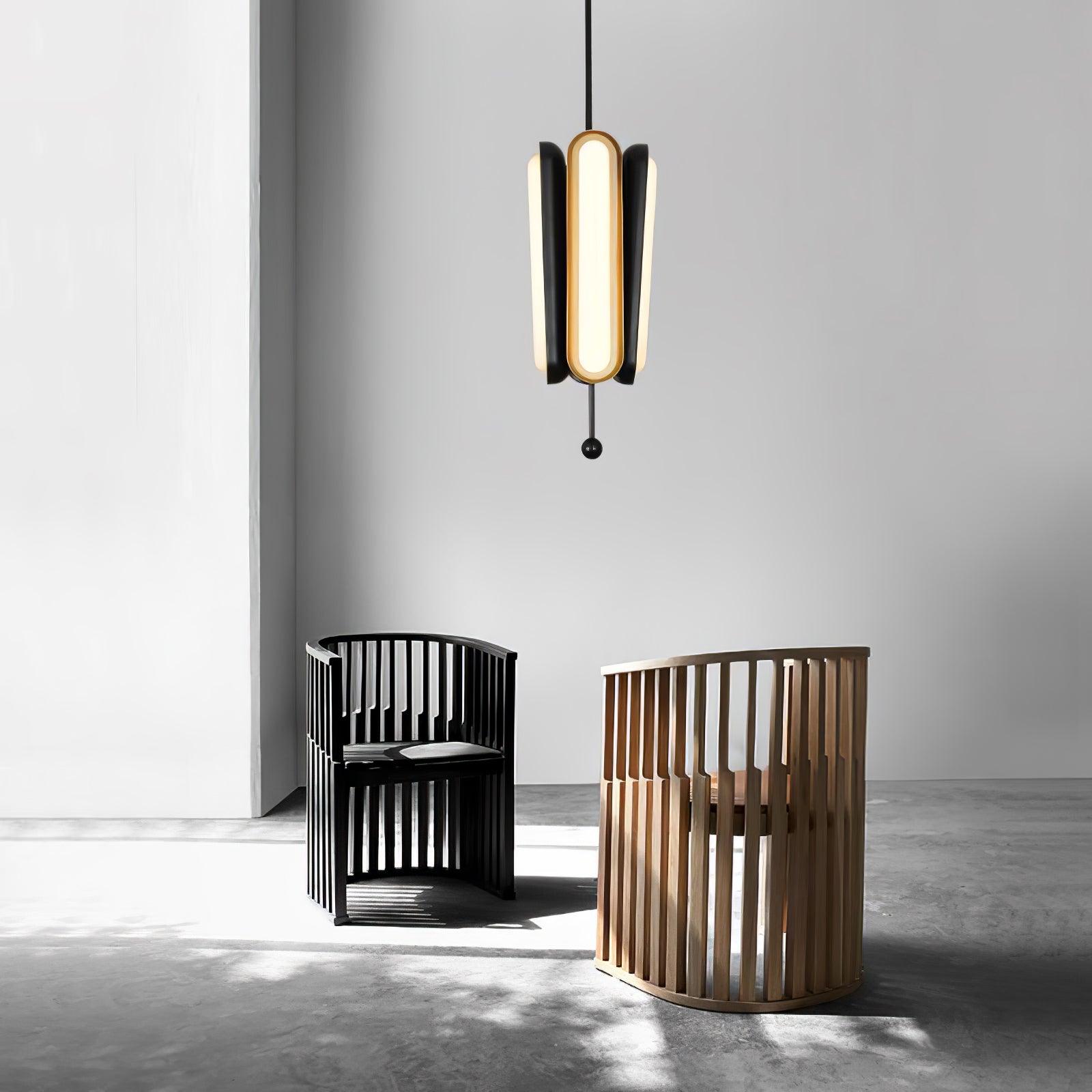 Lyvinaris Geometric Brass Linear Pendant Light - Blowlighting