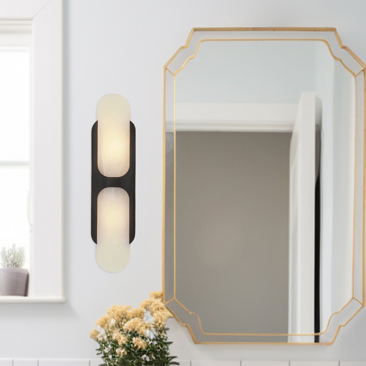 Ulthaora Double Globe Alabaster Wall Ligh - Letslighting