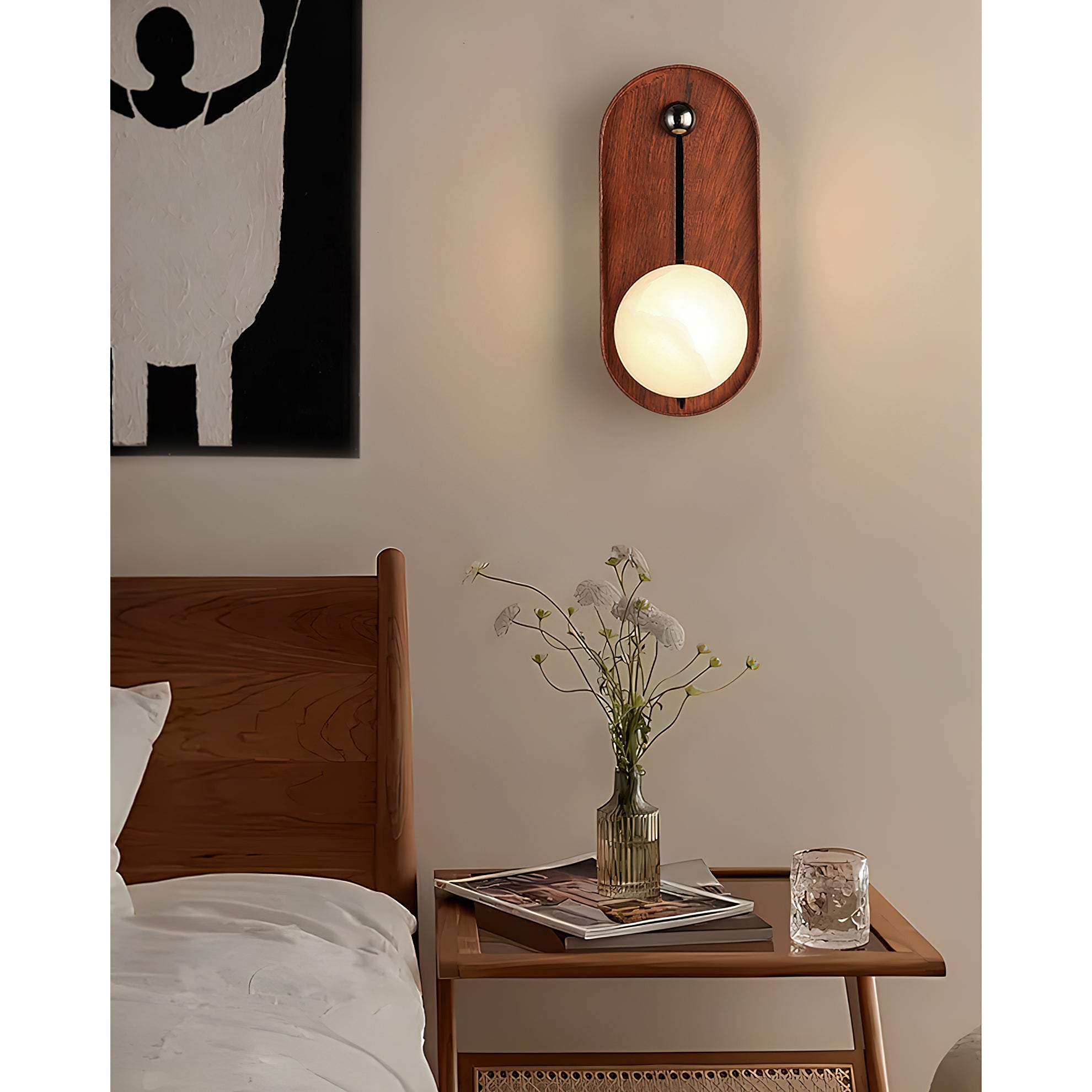 Evtala Modern Minimalist Metal Alabaster Wall Lamp - Lamp Copper