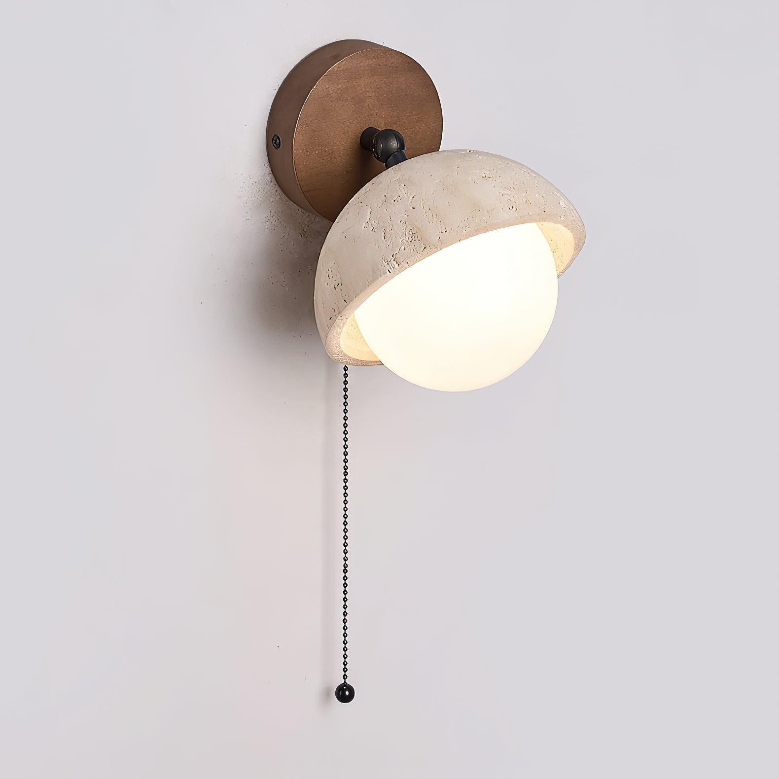 Myrinir Modern Minimalist Wood Travertine Wall Lamp - Lamp Copper
