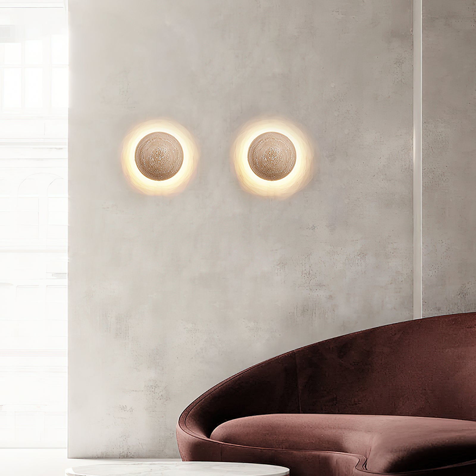 Cinorisra Modern Minimalist Stone Travertine Wall Lamp - Lamp Copper