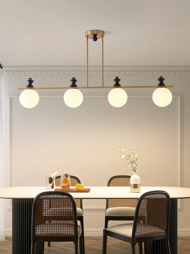 Orbis Quartet Wood Glass Ceiling Lamp